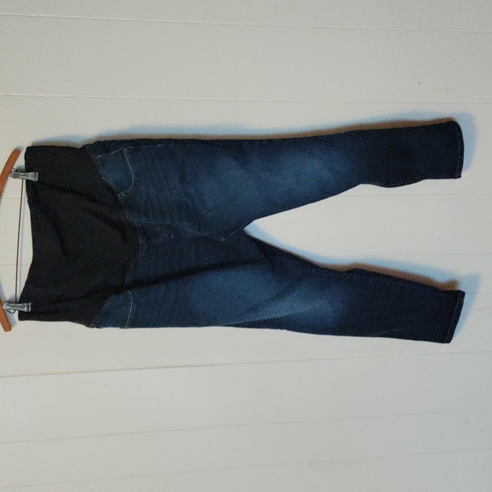 Isabel Maternity Jeans skinny high waist plus size dark wash denim panel